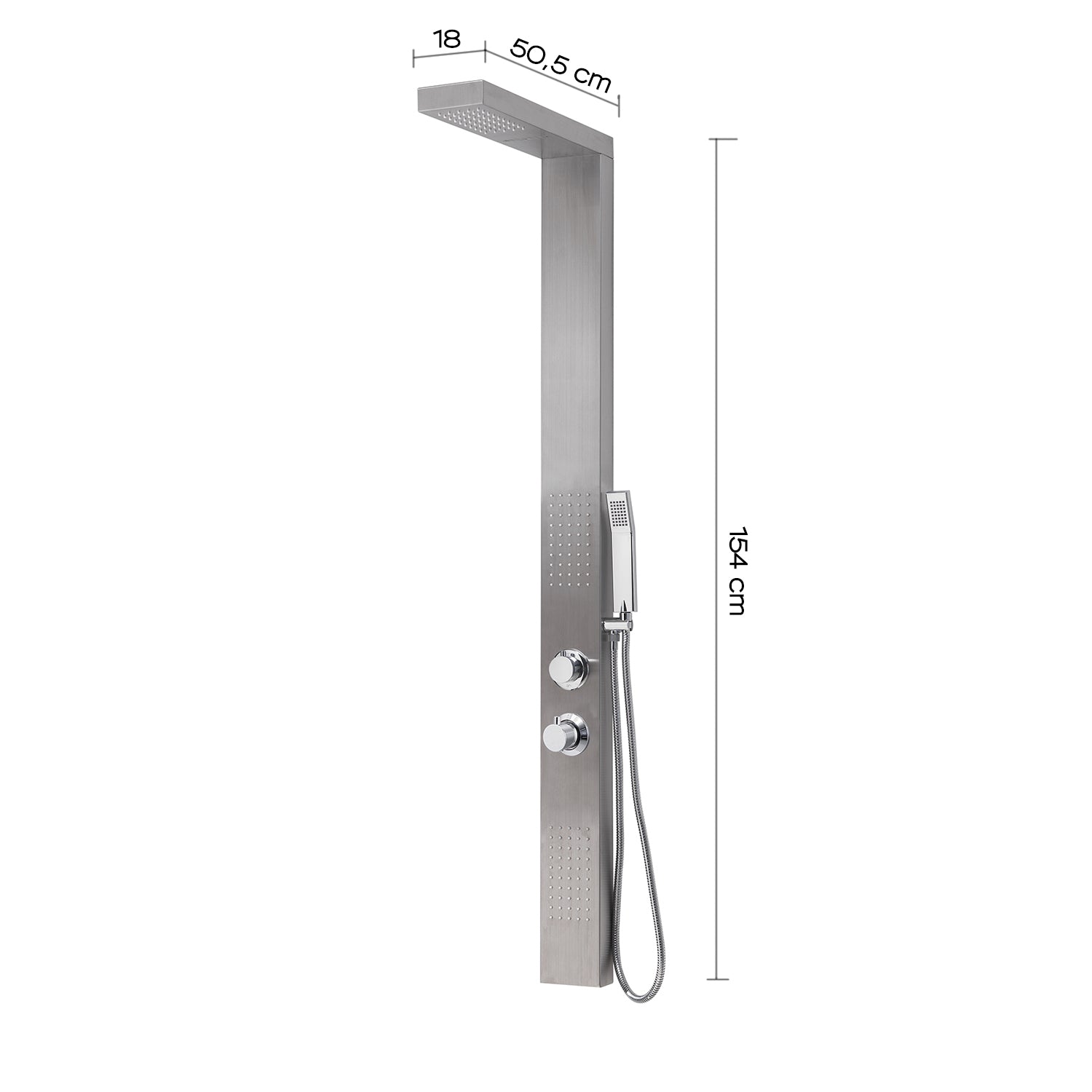 Pannello doccia multifunzione con cascata e miscelatore termostatico modello CASCADE PLUS 00 finitura inox - Spazzolato by CeramicStore | Lo specialista del tuo bagno