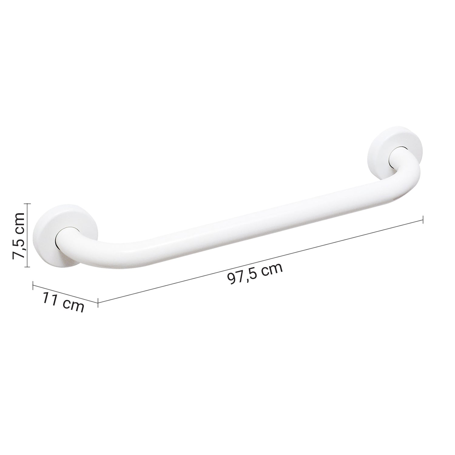 Maniglione orizzontale e verticale 90 cm modello Fortis di Gedy - Bianco by CeramicStore | Lo specialista del tuo bagno