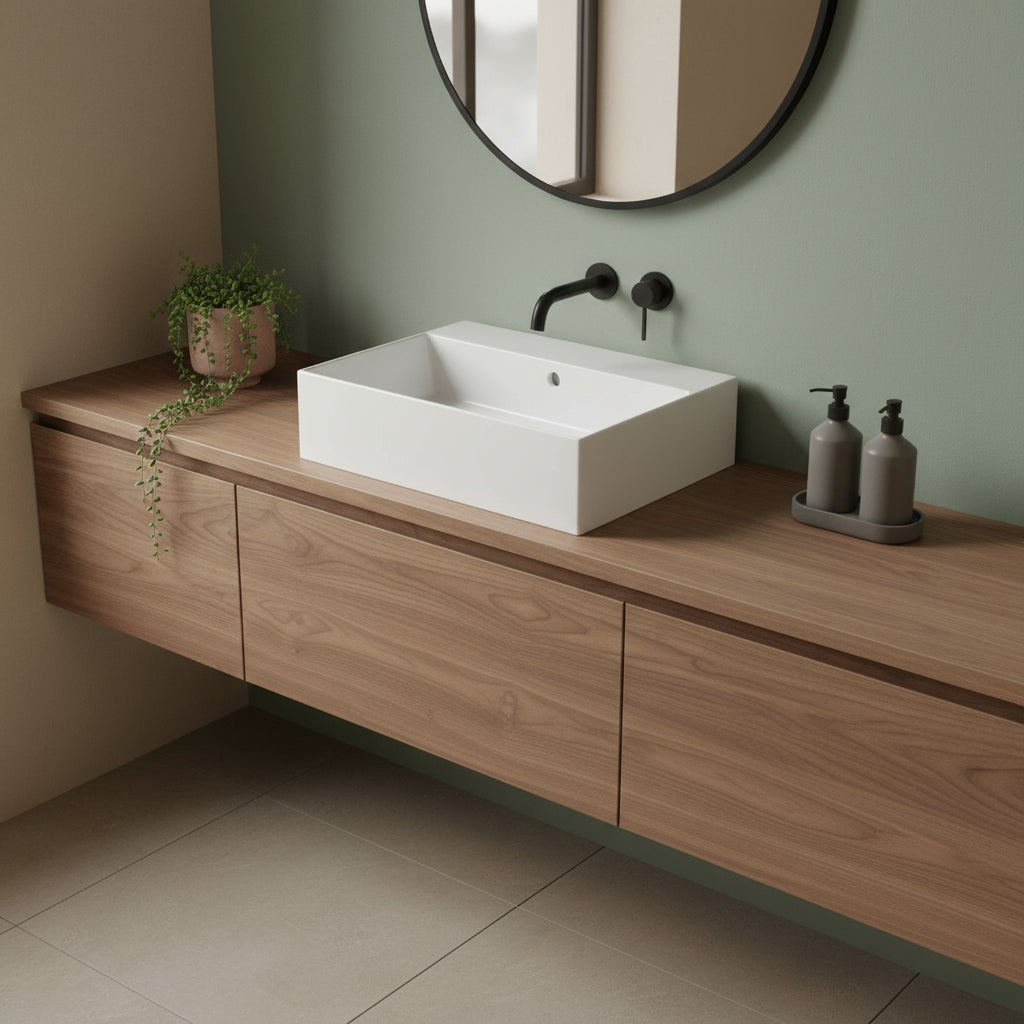 Lavabo da appoggio T-Edge 46x37 cm Ceramica Globo - Bianco lucido