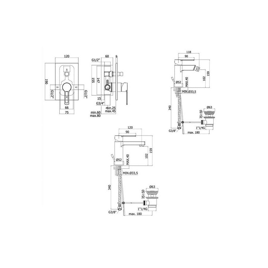 Set di miscelatori Paffoni Ringo lavabo, bidet e doccia con deviatore by CeramicStore | Lo specialista del tuo bagno