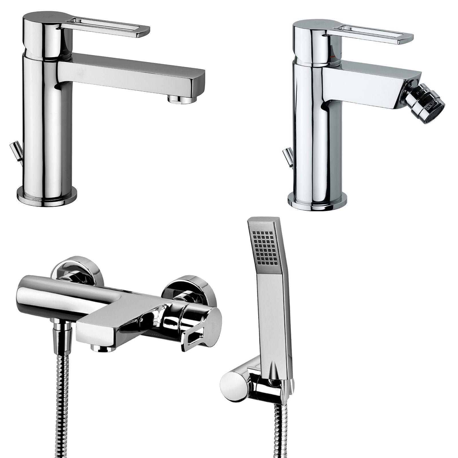 Set di miscelatori Paffoni Ringo lavabo, bidet e vasca duplex by CeramicStore | Lo specialista del tuo bagno