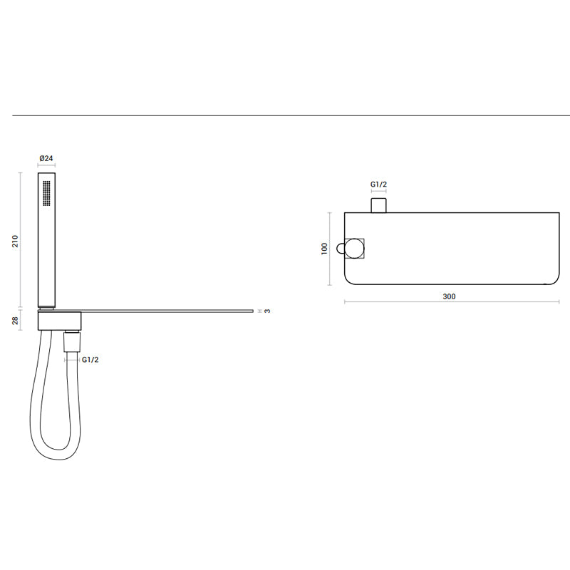 Kit doccia con ripiano portaoggetti, doccino e flessibile pvc silver by CeramicStore | Lo specialista del tuo bagno