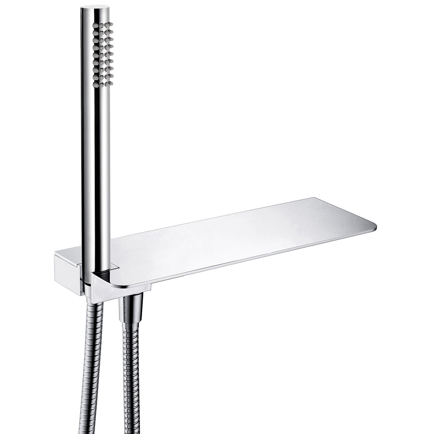 Kit doccia con ripiano portaoggetti, doccino e flessibile pvc silver by CeramicStore | Lo specialista del tuo bagno