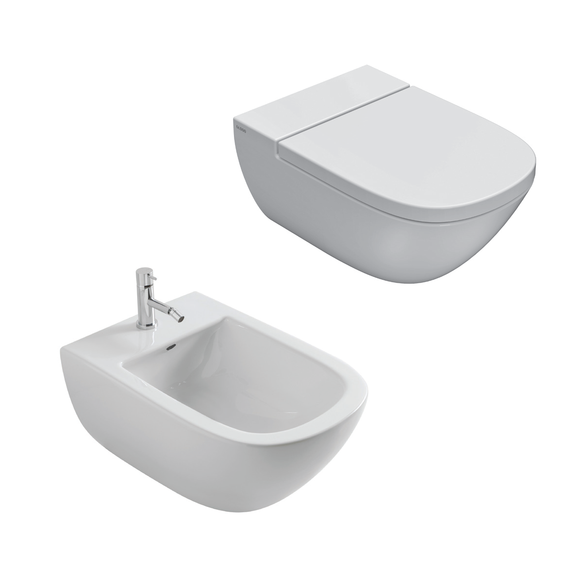 Sanitari Sospesi Ceramica Globo Stockholm WC + BIDET + SEDILE Soft Close