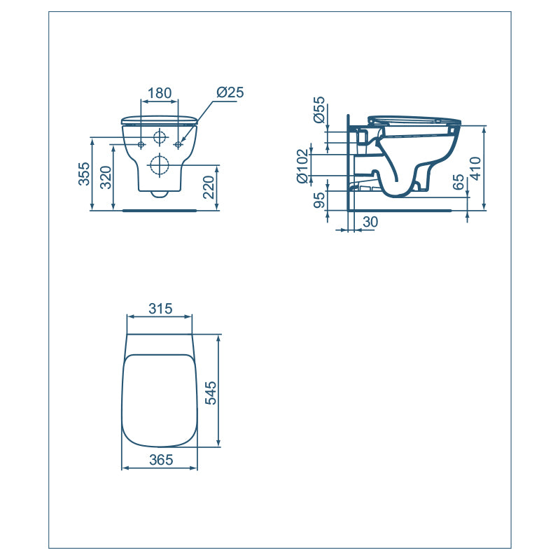 Sanitari sospesi Ideal Standard Esedra Wc + bidet + sedile slim chiusura tradizionale