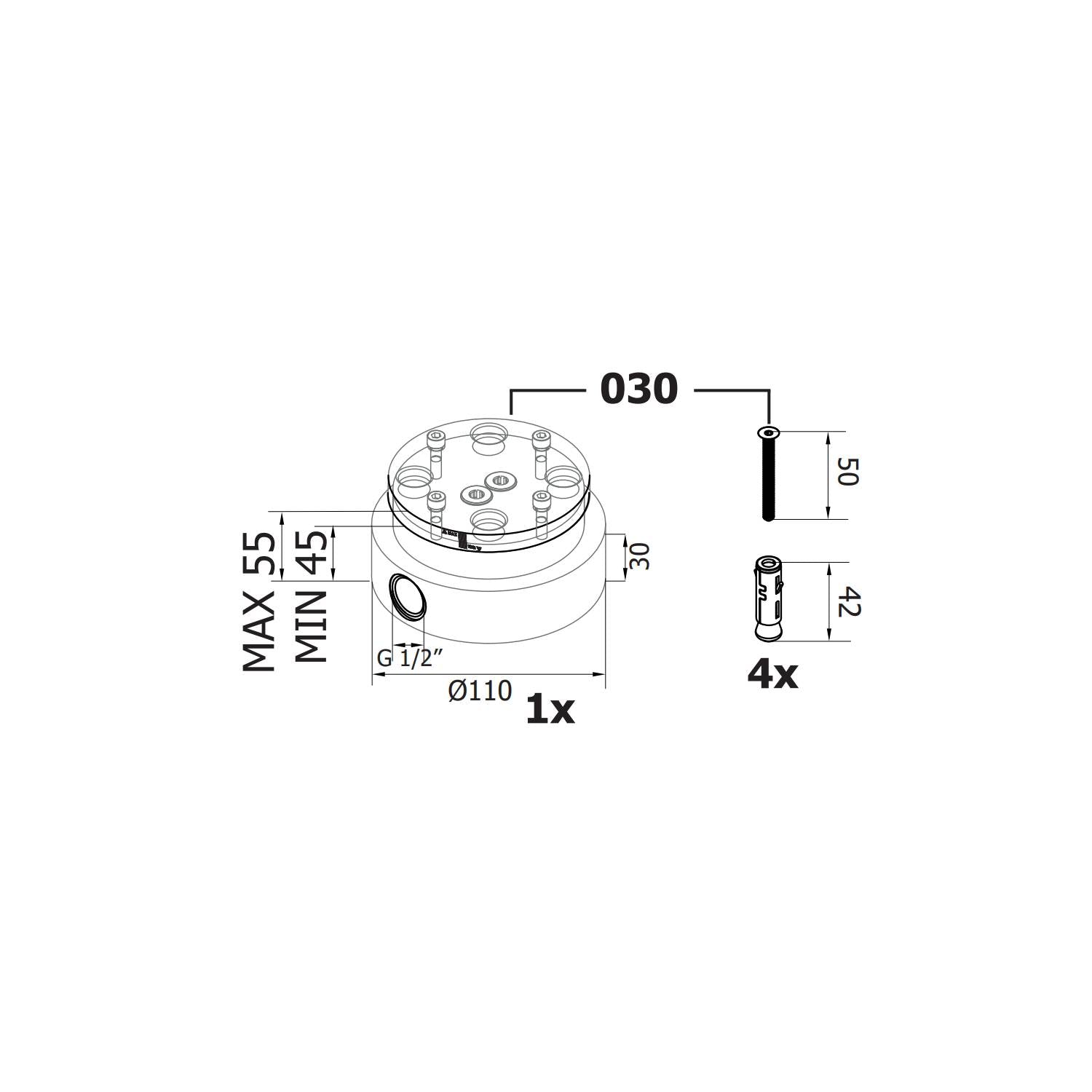 Set miscelatore vasca a pavimento con deviatore e doccia base senza corpo con base per fissaggio Paffoni by CeramicStore | Lo specialista del tuo bagno