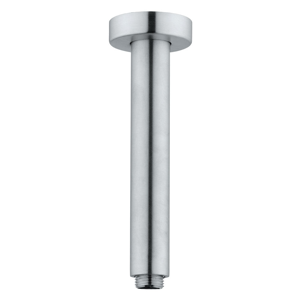Braccio doccia a soffitto lungo 20 cm in acciaio inox 316L effetto spazzolato by CeramicStore | Lo specialista del tuo bagno