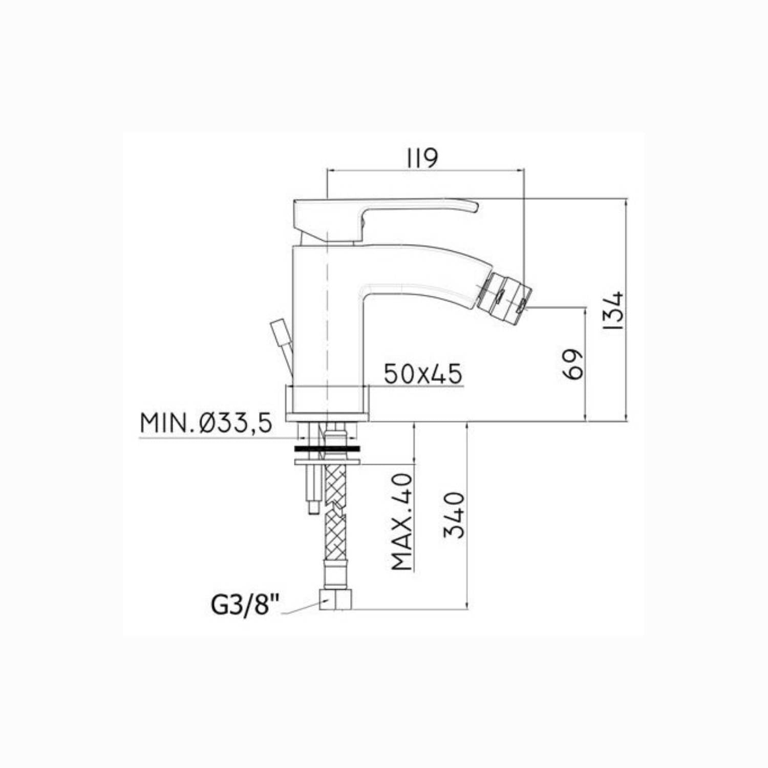 Miscelatore bidet senza scarico serie Level codice LES131CR Cromo Paffoni by CeramicStore | Lo specialista del tuo bagno