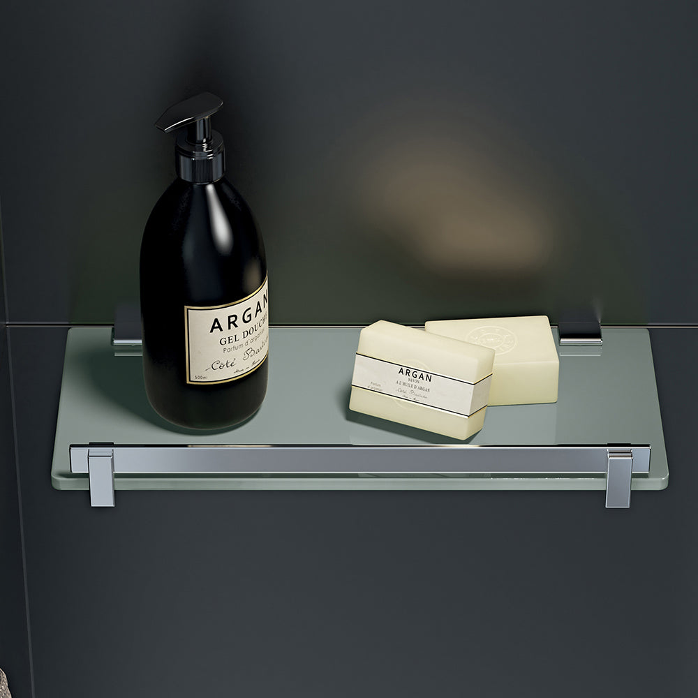 Portasapone e oggetti per doccia Gedy Cloud, alluminio e vetro temperato cm 30x14,6x5,8 by CeramicStore | Lo specialista del tuo bagno