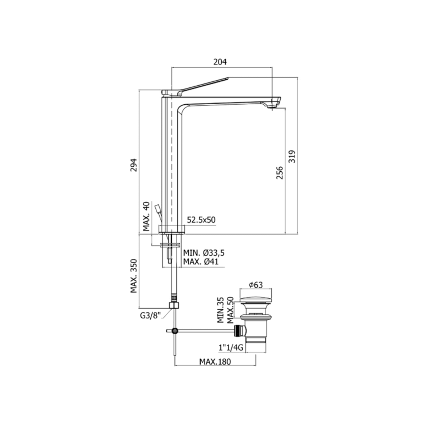Miscelatore lavabo alto Paffoni serie Tilt con scarico Click Clack - Cromato by CeramicStore | Lo specialista del tuo bagno