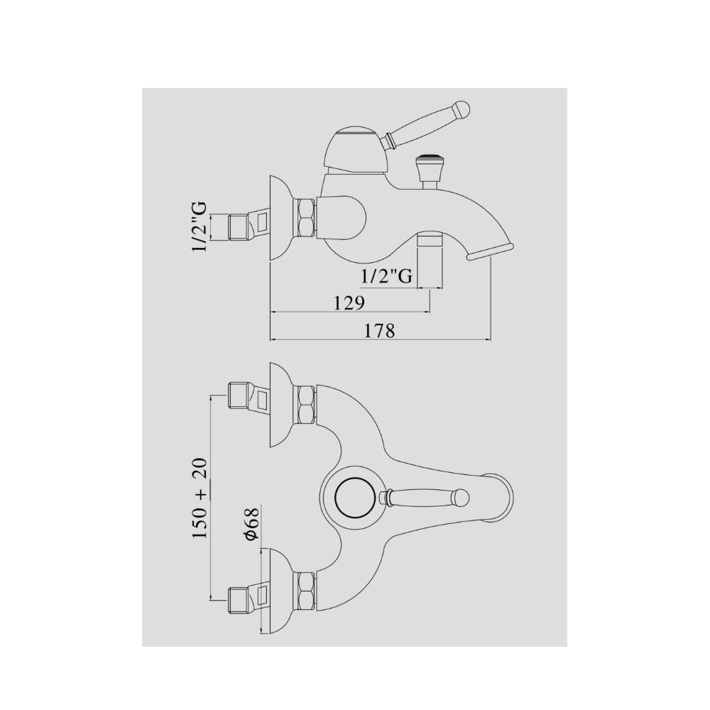 Miscelatore vasca con doccetta serie Giorgia modello GI024CRC Cromato bianco Ral Paffoni by CeramicStore | Lo specialista del tuo bagno