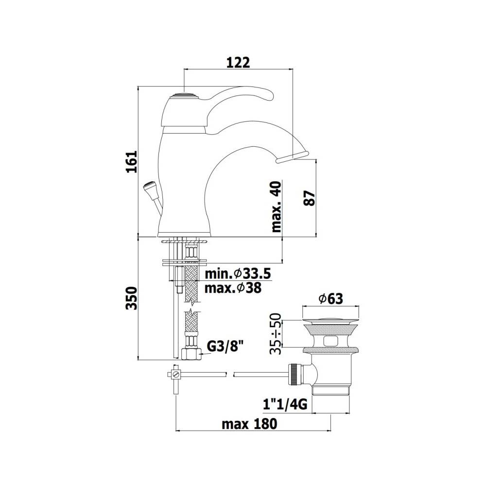 Miscelatore lavabo con scarico serie Giorgia modello GI075CR cromato Paffoni by CeramicStore | Lo specialista del tuo bagno
