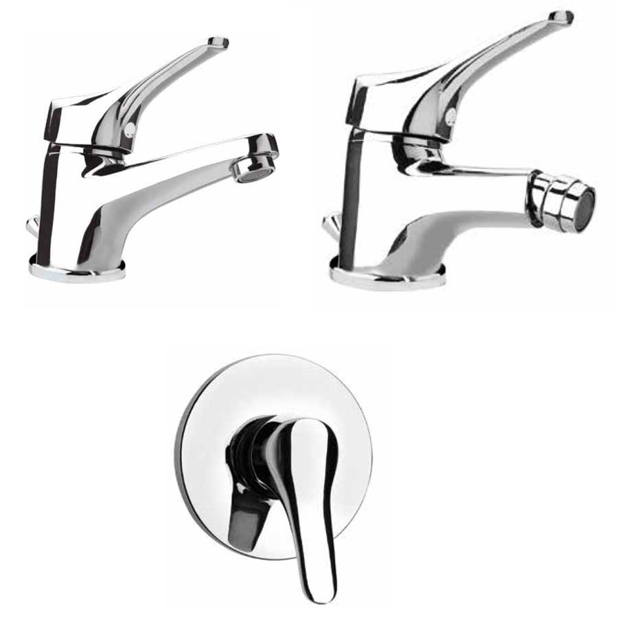 Set di miscelatori da bagno per lavabo, Bidet e Doccia Derby cartuccia ceramica by Argo Rubinetterie by CeramicStore | Lo specialista del tuo bagno