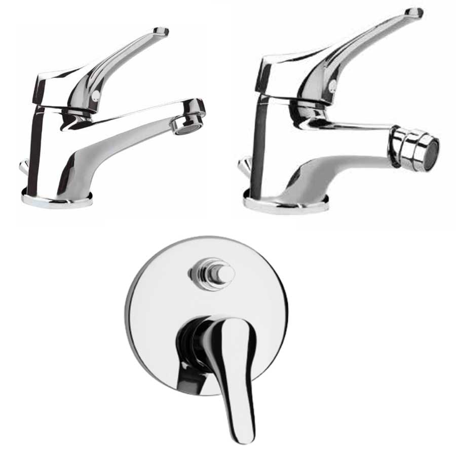 Set di miscelatori da bagno per lavabo, Bidet e Doccia con deviatore Derby cartuccia ceramica by Argo Rubinetterie by CeramicStore | Lo specialista del tuo bagno