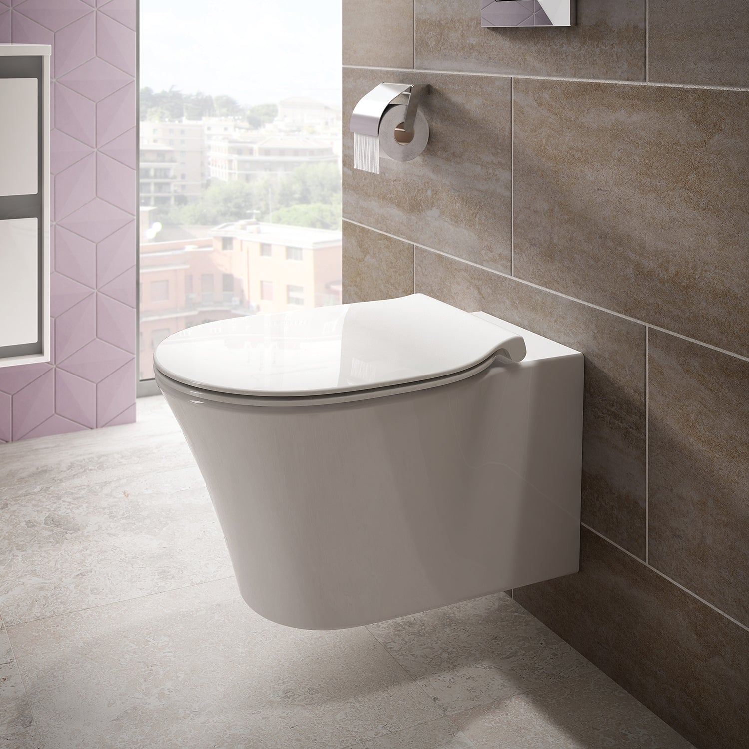 Vaso sospeso Ideal Standard Connect Air con sedile a chiusura tradizionale
