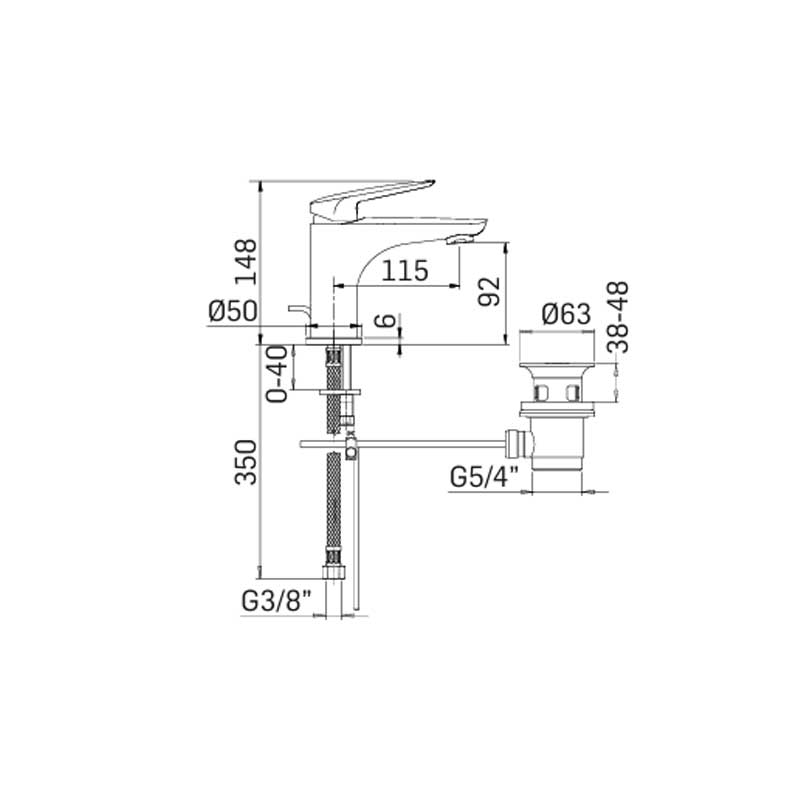 Miscelatore monocomando lavabo con scarico finitura cromato lucido collezione Penelope di Mamoli Rubinetterie by CeramicStore | Lo specialista del tuo bagno