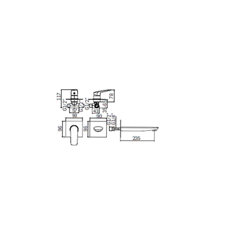 Miscelatore monocomando Lavabo Incasso finitura Nero Opaco collezione Penelope di Mamoli Rubinetterie by CeramicStore | Lo specialista del tuo bagno