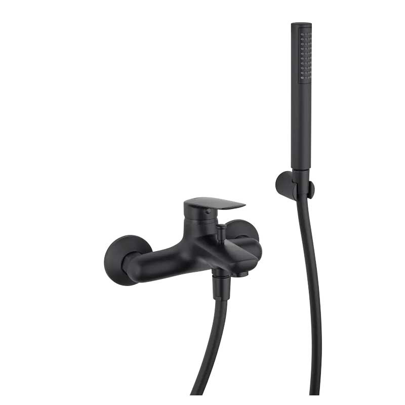 Miscelatore monocomando Vasca con Set Doccia finitura Nero Opaco collezione Penelope di Mamoli Rubinetterie by CeramicStore | Lo specialista del tuo bagno