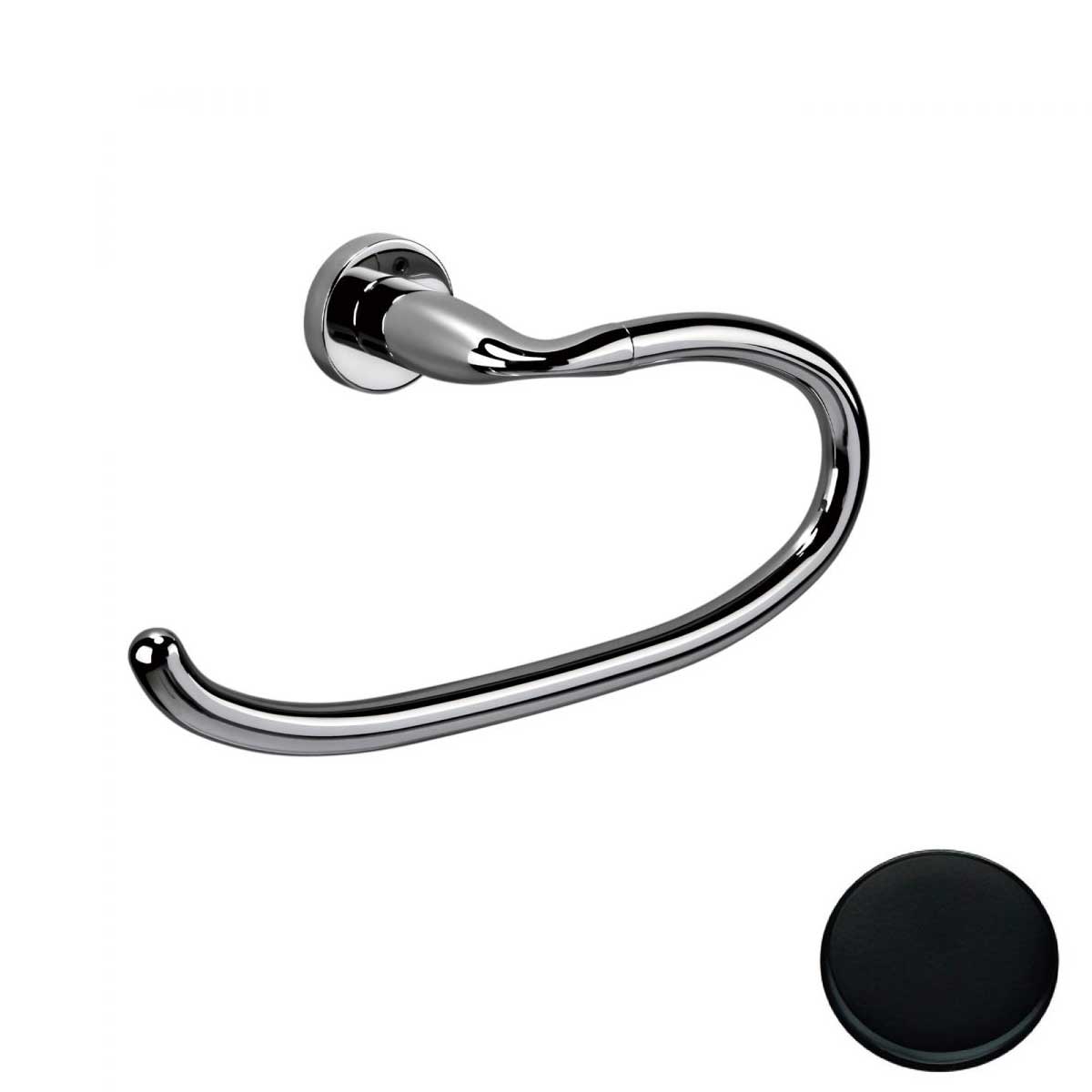 Portasalviette ad Anello Nero Opaco Colombo Design collezione Basic Con fissaggio a tassello e ad incollo con kit opzionale by CeramicStore | Lo specialista del tuo bagno