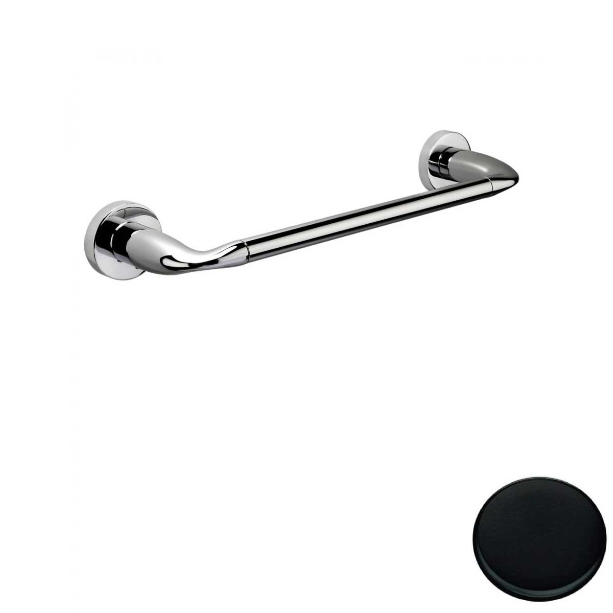 Porta salviette cm 46 Nero Opaco Colombo Design collezione Basic Con fissaggio a tassello e ad incollo con kit opzionale by CeramicStore | Lo specialista del tuo bagno