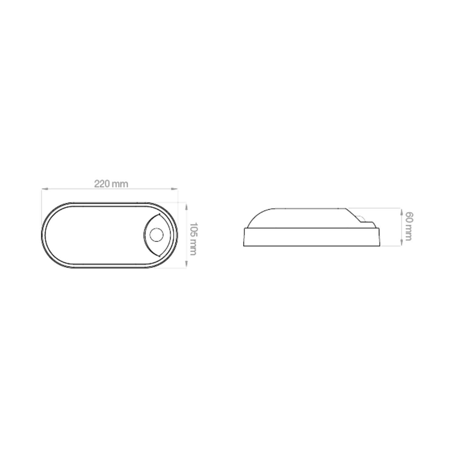 Plafoniera Led ovale con sensore - Bianco by CeramicStore | Lo specialista del tuo bagno