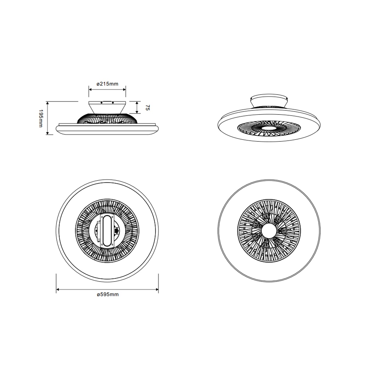 Plafoniera con ventilatore Visby con luce notturna ed effetto cielo stellato - Bianco by CeramicStore | Lo specialista del tuo bagno