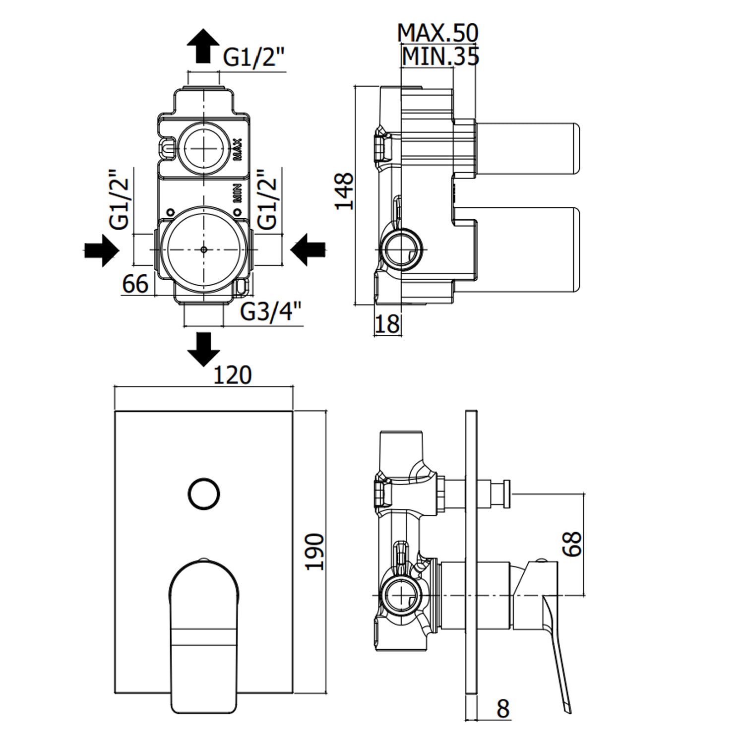 Kit doccia Paffoni serie Tilt con soffione miscelatore e doccetta cromati by CeramicStore | Lo specialista del tuo bagno