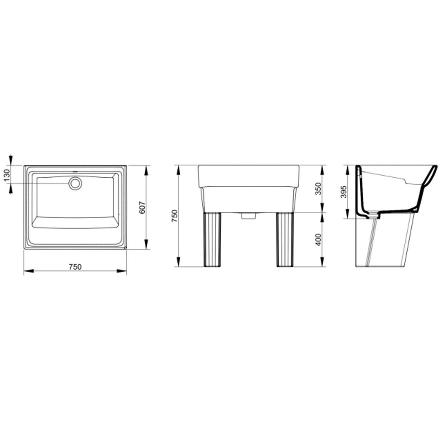 Lavatoio da appoggio modello Messico in ceramica 75x60 cm H. 35 cm by CeramicStore | Lo specialista del tuo bagno