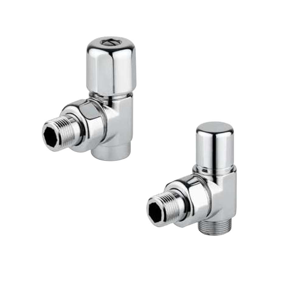 Kit Valvola e Detentore design Cromati per termoarredo RCR POLETTI by CeramicStore | Lo specialista del tuo bagno