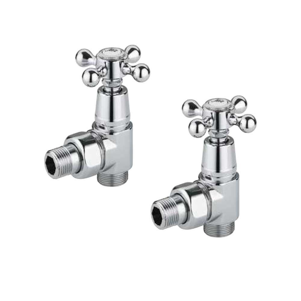 Kit Valvola e Detentore design Cromati per termoarredo RCR POLETTI Old Style by CeramicStore | Lo specialista del tuo bagno