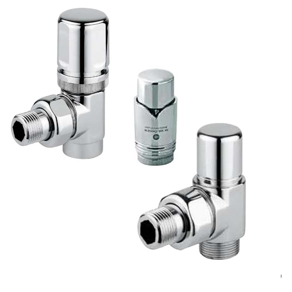 Kit Termostatico Design con Valvola e Detentore Cromati per termoarredo RCR POLETTI by CeramicStore | Lo specialista del tuo bagno