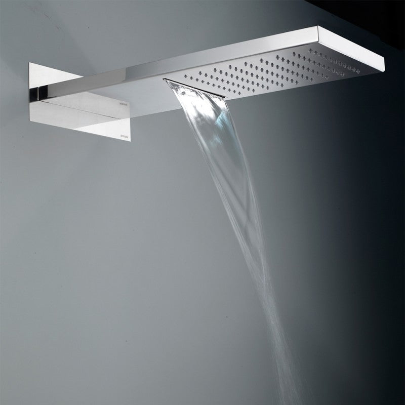 Soffione doccia Bossini Manhattan a 2 getti in acciaio inox con pioggia e cascata by CeramicStore | Lo specialista del tuo bagno