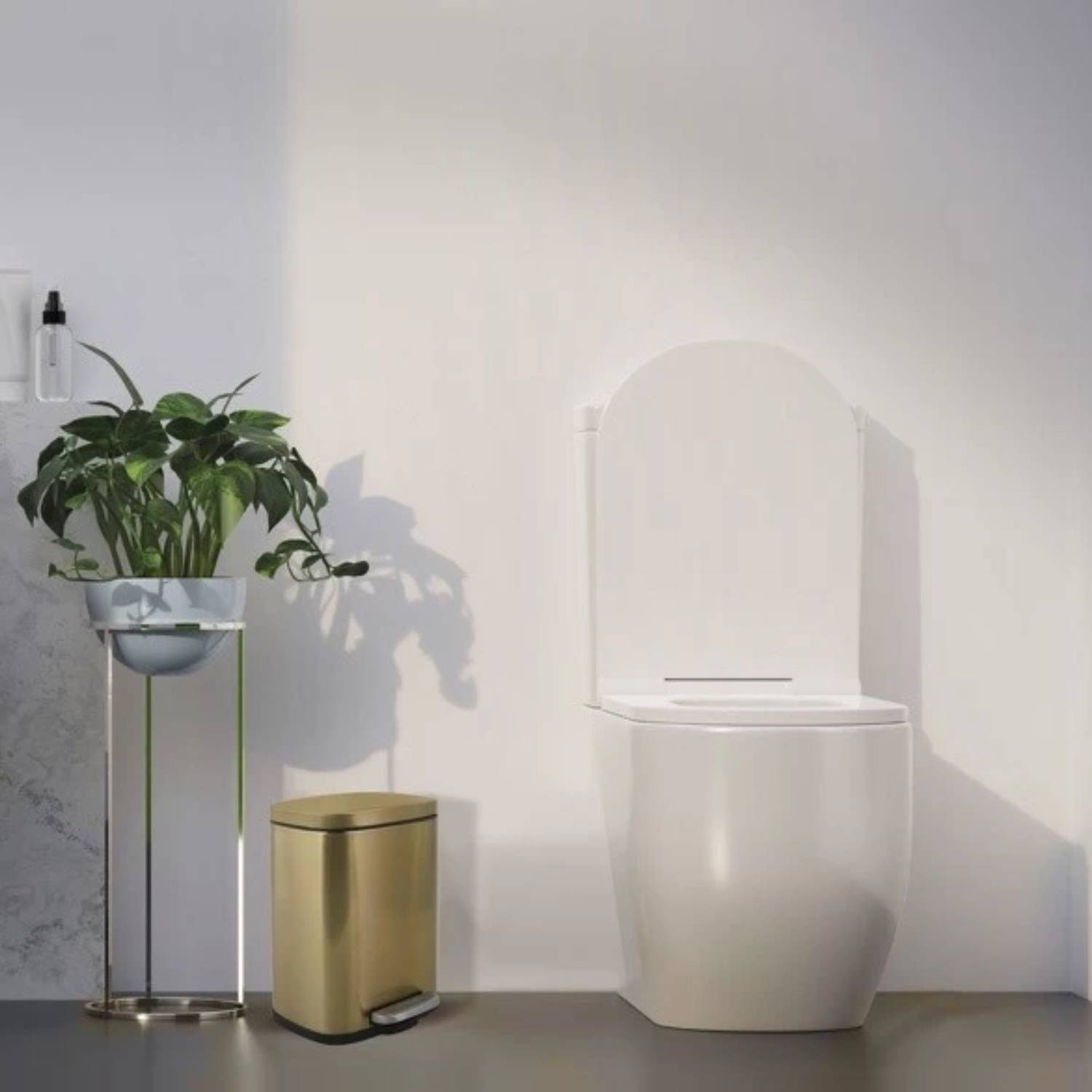 Pattumiera a pedale modello Akira capacità 5 Litri colore oro spazzolato by CeramicStore | Lo specialista del tuo bagno