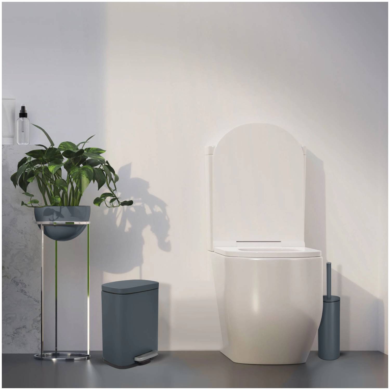 Pattumiera a pedale modello Akira in acciaio capienza 5 litri colore grigio opaco by CeramicStore | Lo specialista del tuo bagno