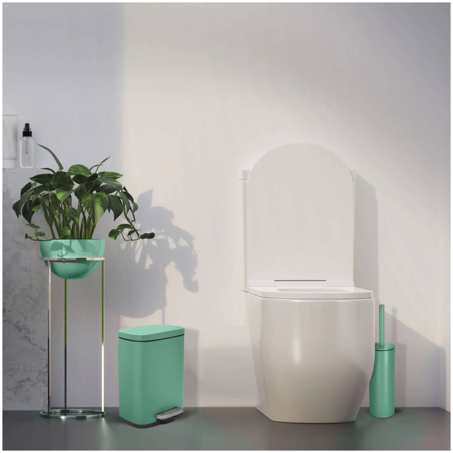 Pattumiera a pedale modello Akira in acciaio capienza 5 Litri colore verde opaco by CeramicStore | Lo specialista del tuo bagno