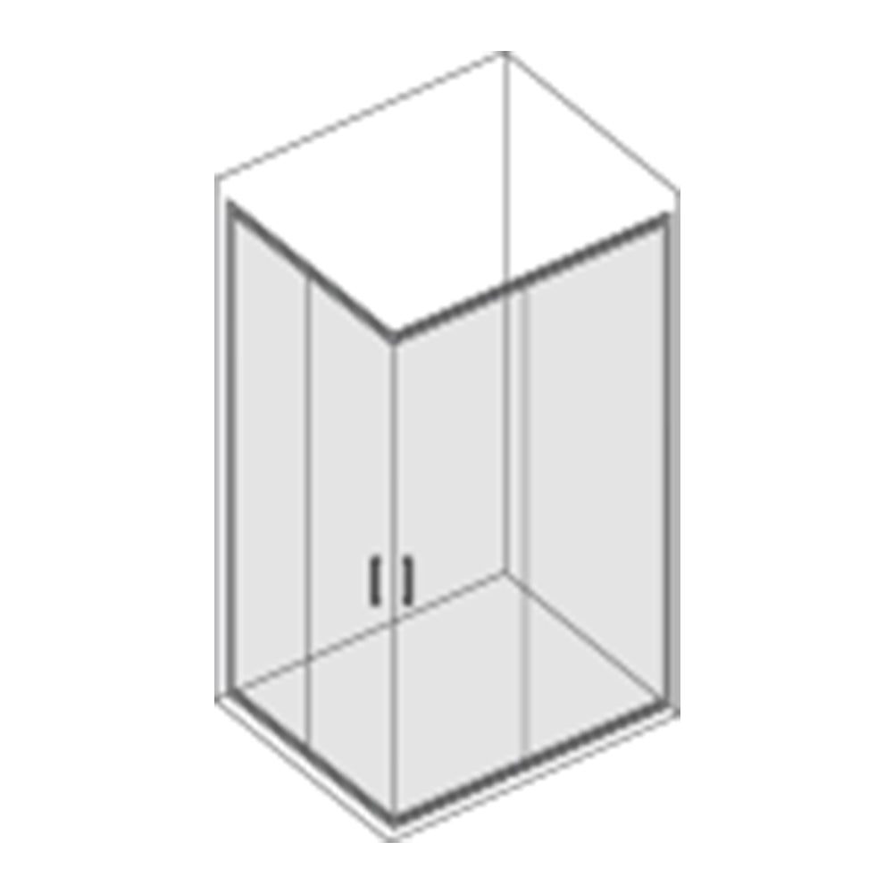 Box doccia angolare Loop 80x120 in alluminio e cristallo trasparente anticalcare Smart Clean by CeramicStore | Lo specialista del tuo bagno