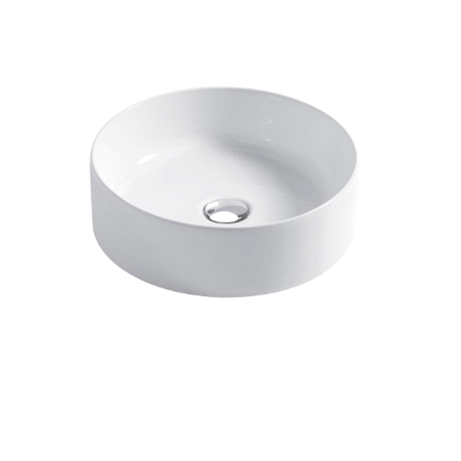 Lavabo da appoggio cilindrico à˜40x12h in ceramica bianca lucida serie Slim Disegno-Ceramica
