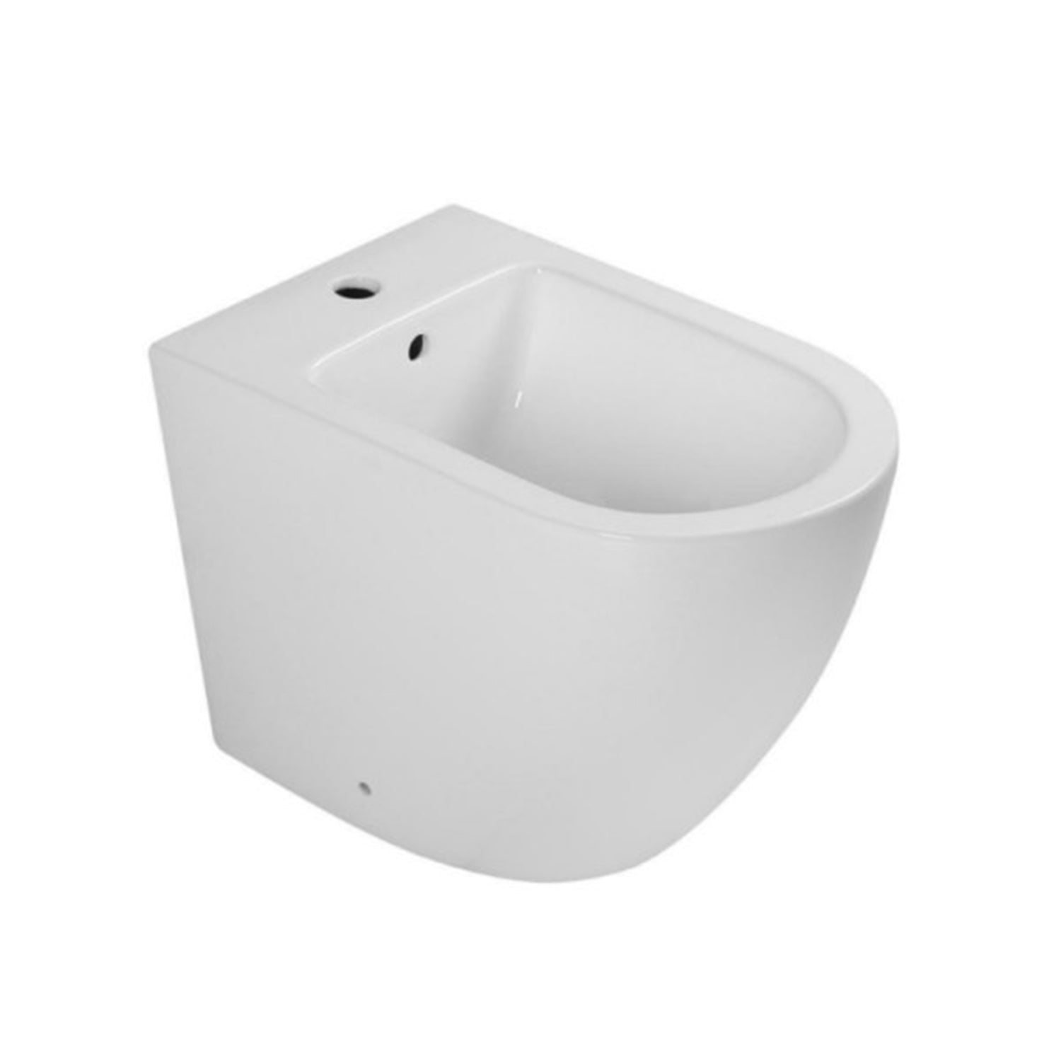 Coppia sanitari a terra filomuro Bathcore con copriwater incluso - serie Aura