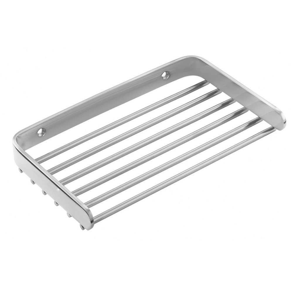 Griglia porta sapone sospesa in acciaio inossidabile satinato della collezione 'Logic' by Cosmic cm 20x12x2,5 by CeramicStore | Lo specialista del tuo bagno