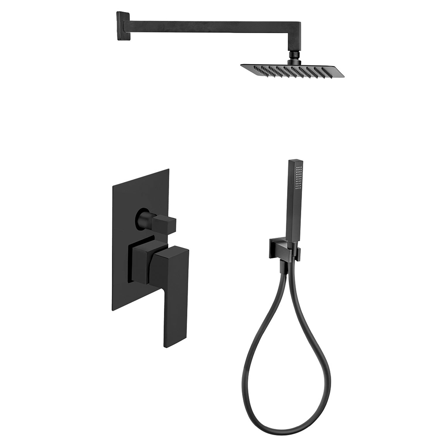 Set doccia completo in Abs e ottone serie Cris Square Nero Opaco by CeramicStore | Lo specialista del tuo bagno