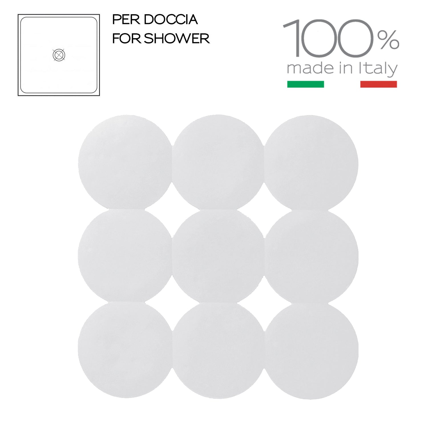 Tappeto antiscivolo doccia Giotto di Gedy 55x55 cm - Bianco by CeramicStore | Lo specialista del tuo bagno