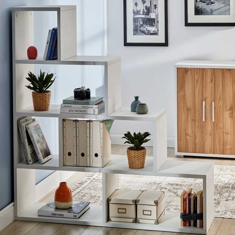 Libreria Scala H144 X L150 a 4 livelli finitura Ossido Bianco by Sarmog by CeramicStore | Lo specialista del tuo bagno