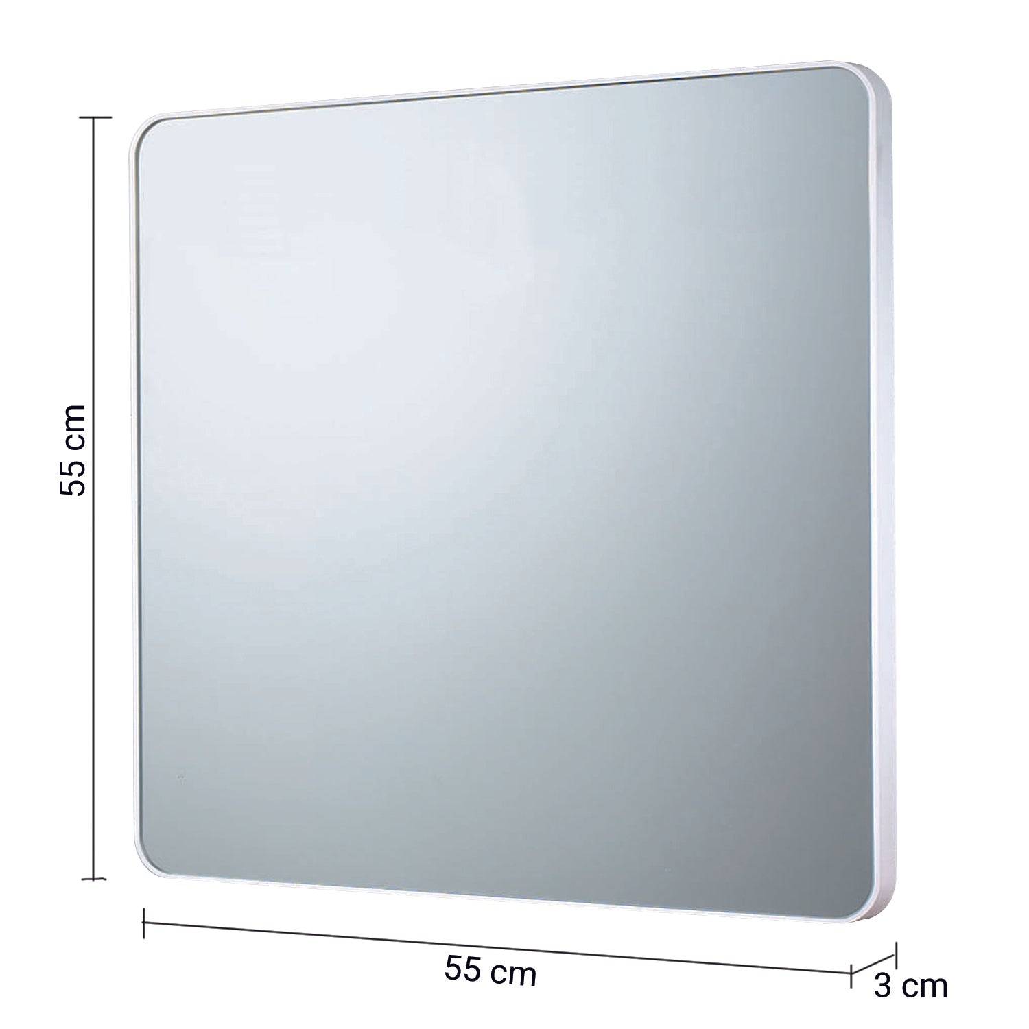 Specchio quadrato 55x55 cm di Gedy con cornice in resine termoplastiche - Bianco by CeramicStore | Lo specialista del tuo bagno