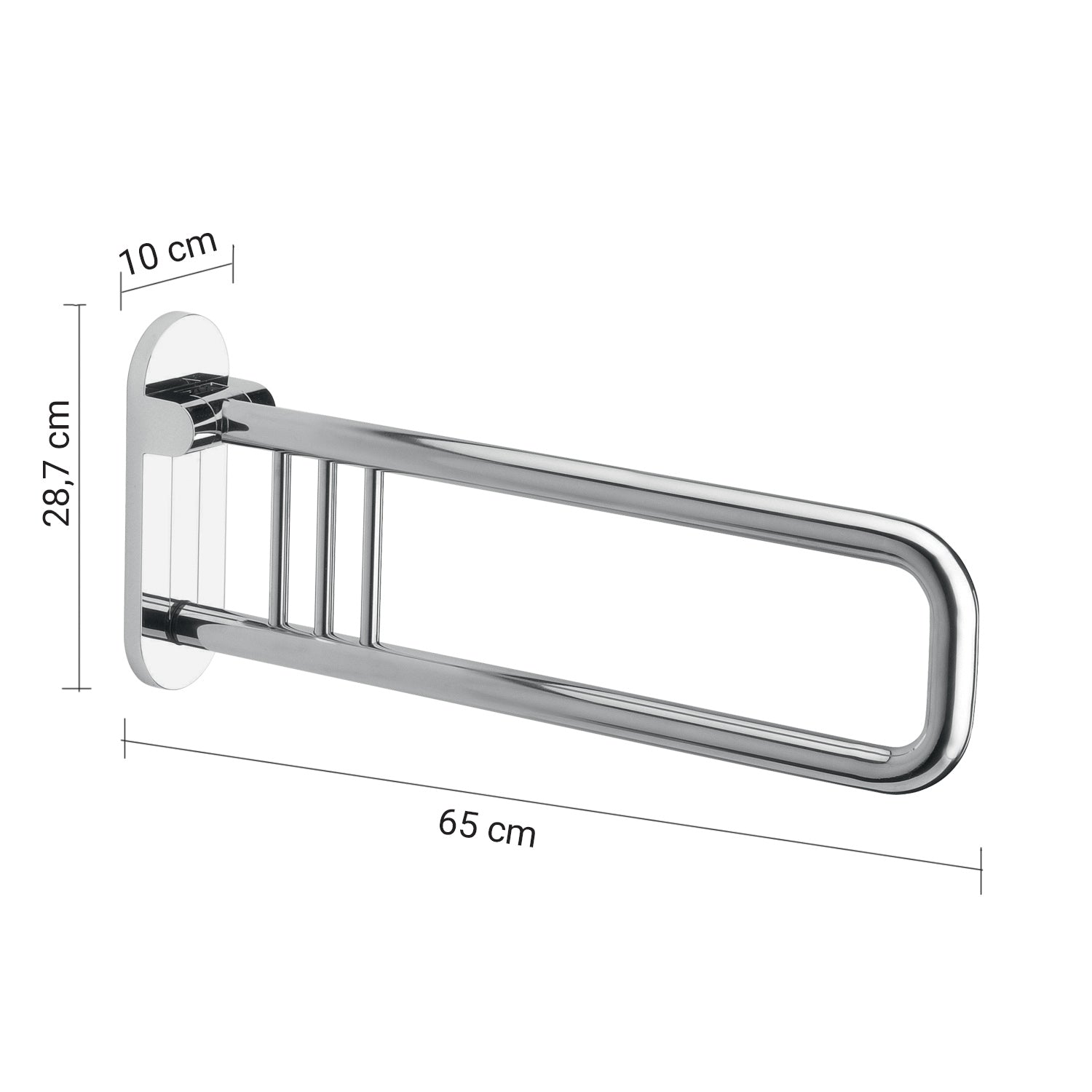 Appoggio ribaltabile da 75 cm modello Prima Classe di Gedy - Cromato by CeramicStore | Lo specialista del tuo bagno