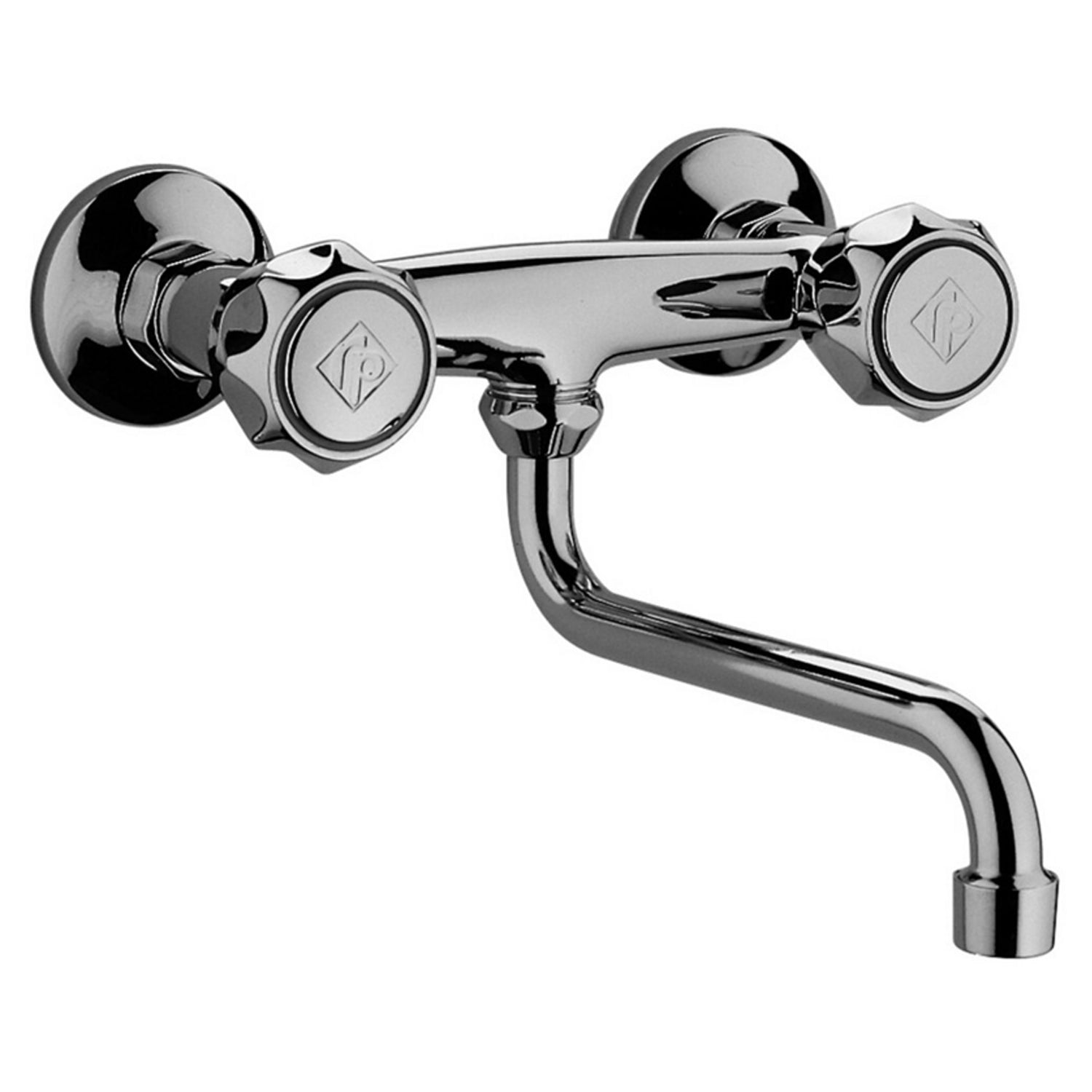 Gruppo Lavello a Muro Paffoni Serie Danubio con Canna Orientabile €œS€ €“ Cromo by CeramicStore | Lo specialista del tuo bagno