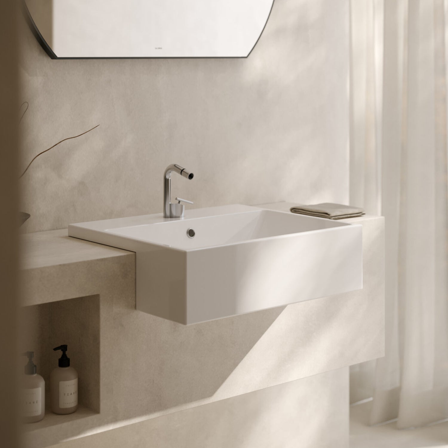 Lavabo semincasso Globo Forty3 55x47 cm senza foro troppopieno - Bianco by CeramicStore | Lo specialista del tuo bagno