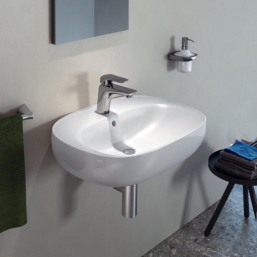 Lavabo sospeso ovale modello Illusion Rak Ceramics cm 50x44 by CeramicStore | Lo specialista del tuo bagno
