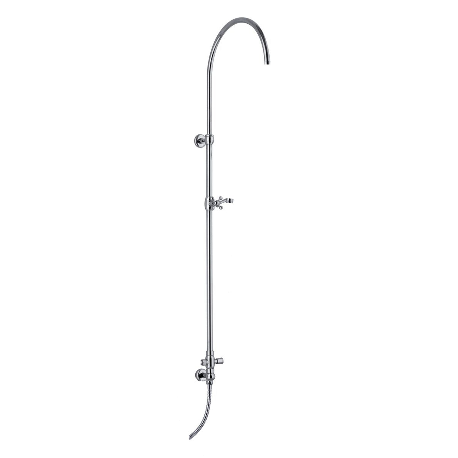 Colonna doccia tonda 2,2cm in ottone con deviatore e attacco flessibile by CeramicStore | Lo specialista del tuo bagno