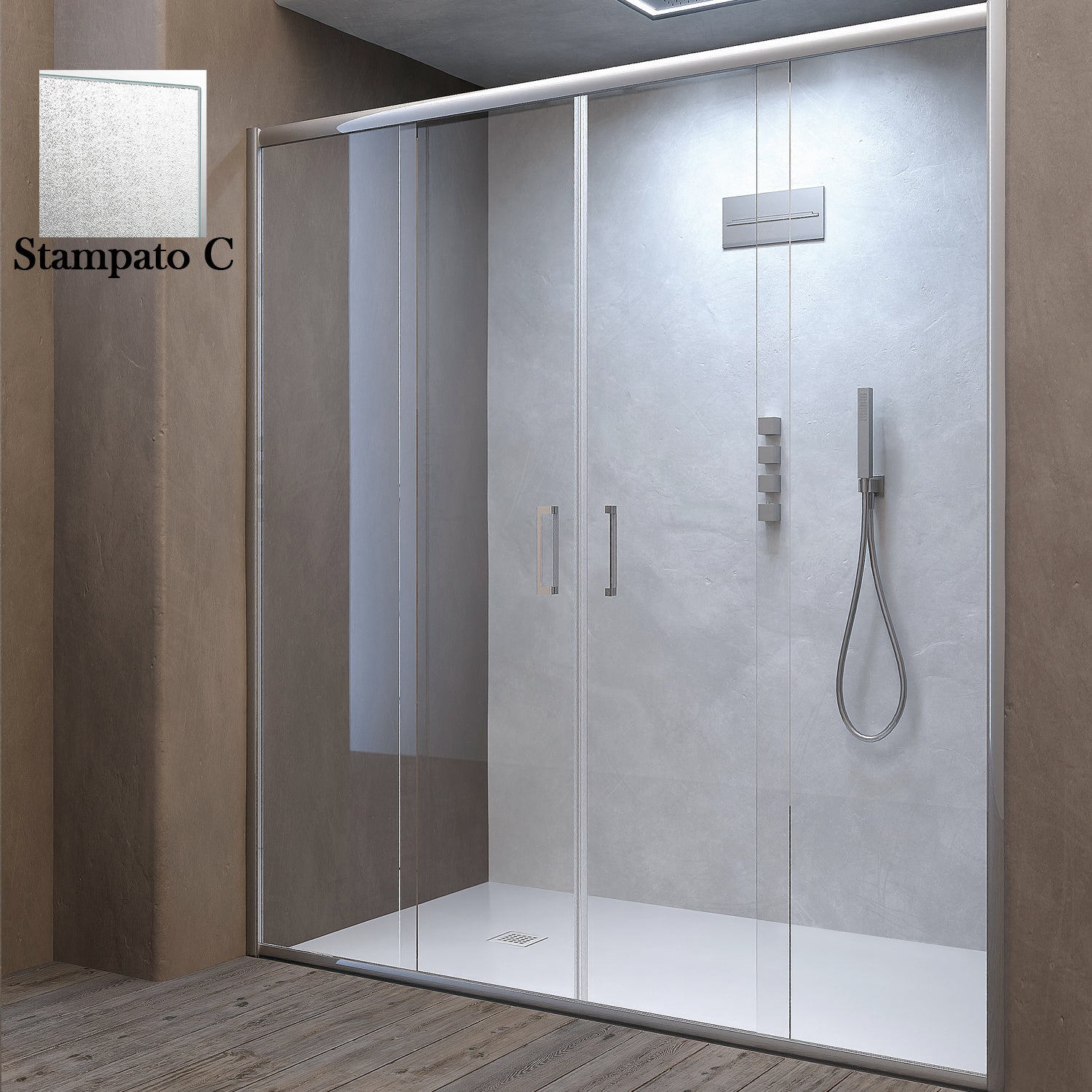 Box doccia per nicchia 2 porte scorrevoli Tonga 137/142 cm - Stampato C by CeramicStore | Lo specialista del tuo bagno