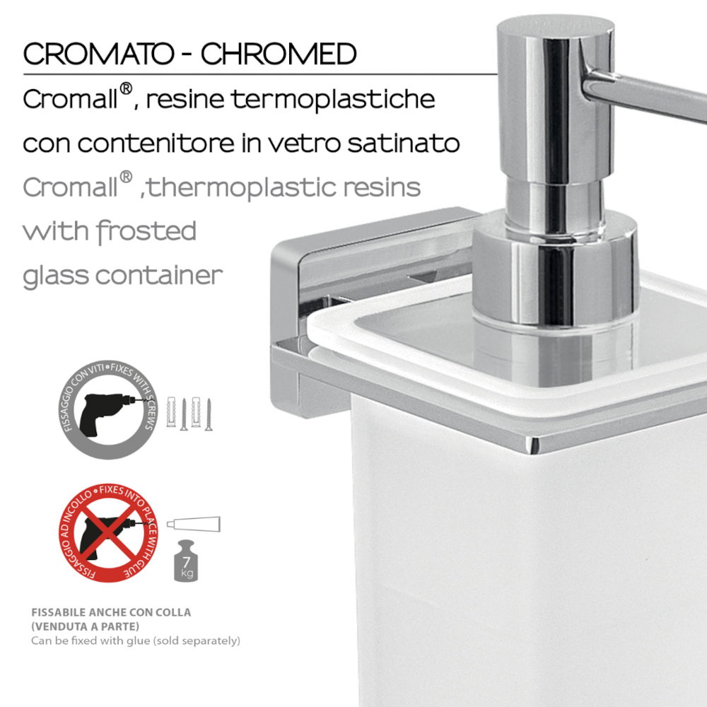 Dosasapone a parete con erogatore in Cromall Gedy modello Atena - Cromato by CeramicStore | Lo specialista del tuo bagno